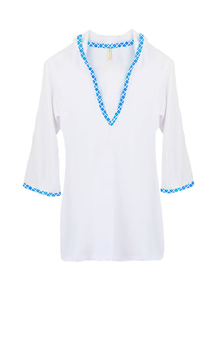 Hooded Terry Cover-Up  |  Ombre Geo