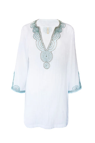 helen jon beaded beach tunic light seafoam 5