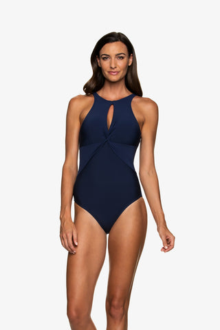 helen jon high neck one piece navy 1