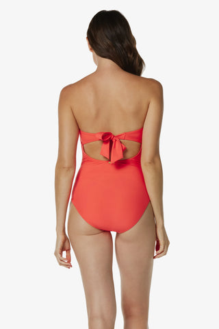 helen jon twist bandeau one piece coral 2