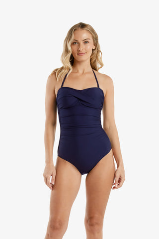 helen jon twist bandeau one piece navy 3