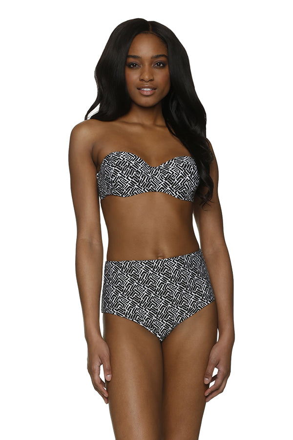 Reversible High Waisted Bottom | Sunset Key Black