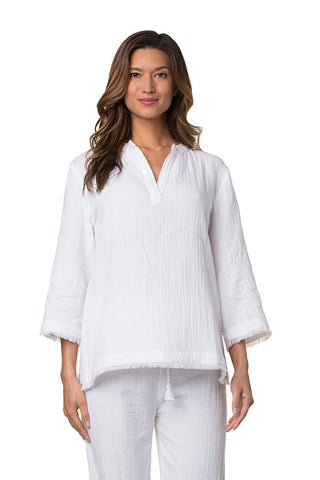 BEACHCOMBER HIP TUNIC-WHITE