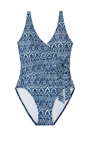 helen jon wrap one piece island batik navy 5