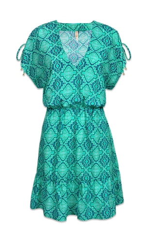 helen jon v neck dress marbella tile 6