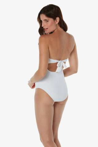 Classic Bandeau One-Piece  |  Textured White