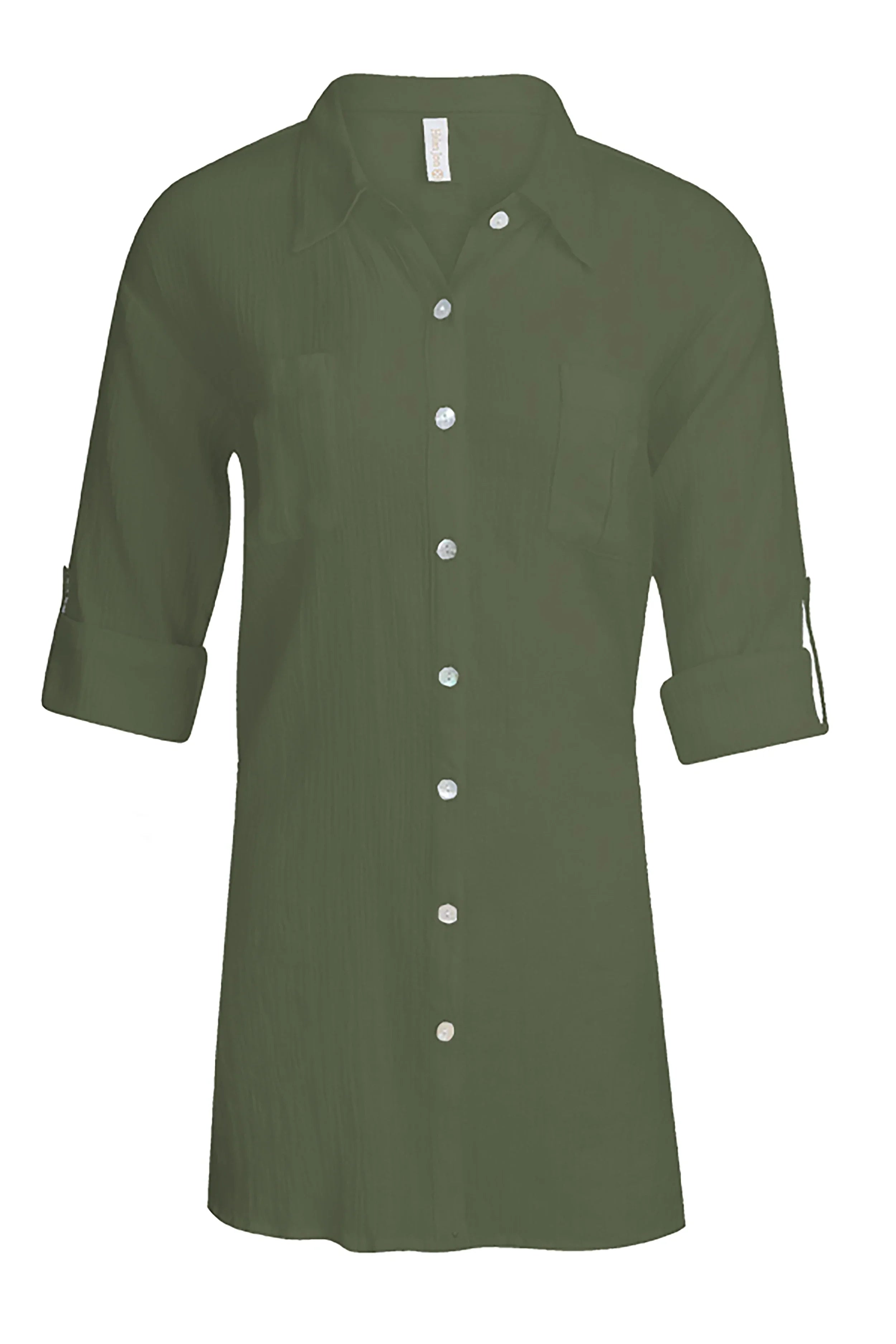 Helen Jon Relaxed Shirt Dress in Fatigue Helen Jon Relaxed Shirt Dress in Fatigue