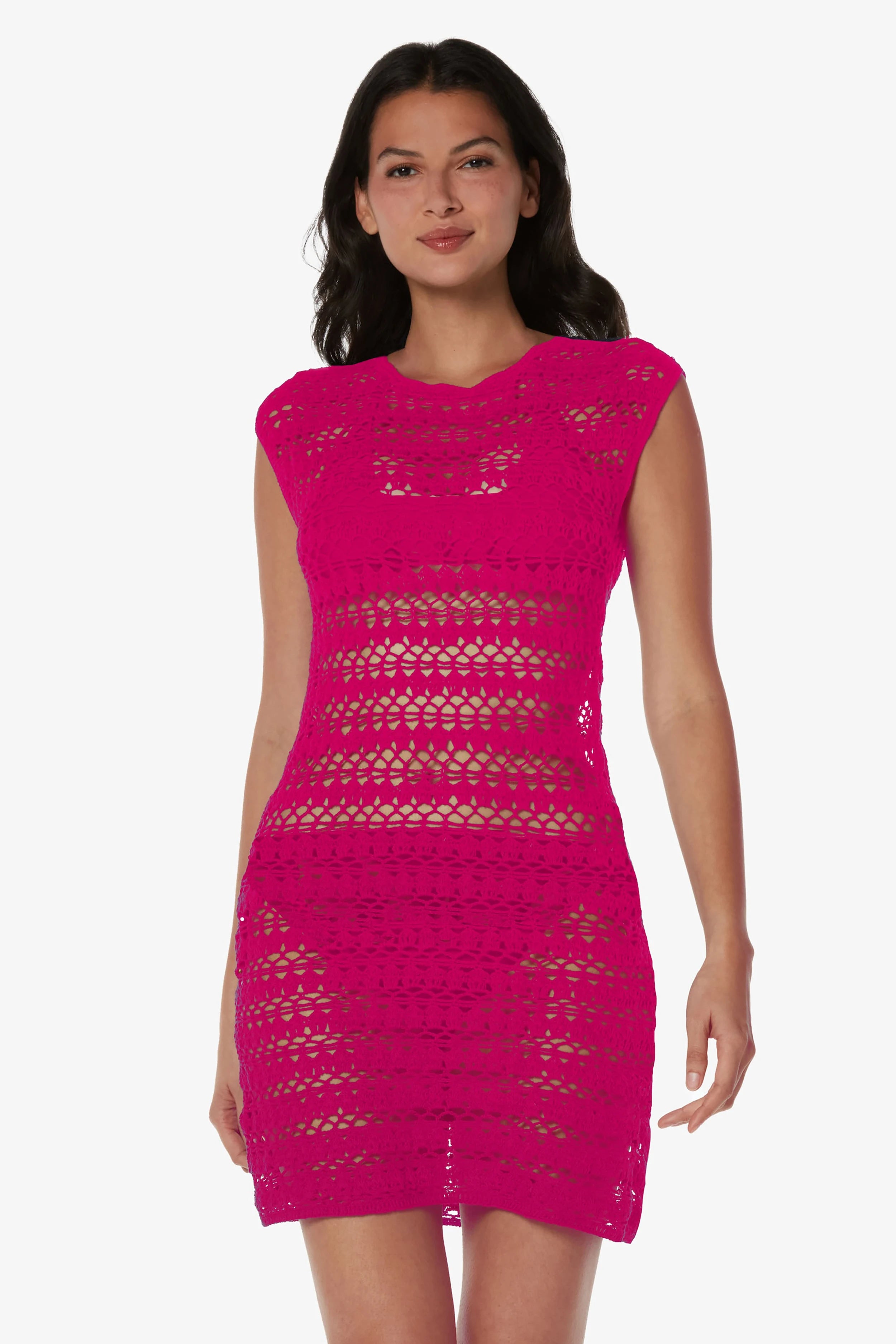 Kendall Crochet Dress, Lotus Pink, Pink, Helen Jon XS Kendall Crochet Dress, Lotus Pink, Pink, Helen Jon XS