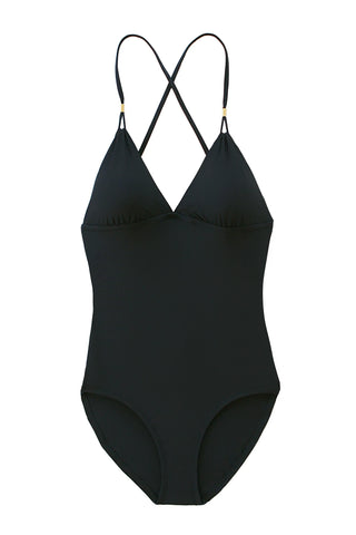 Lattice Back One-Piece, Black, Helen Jon