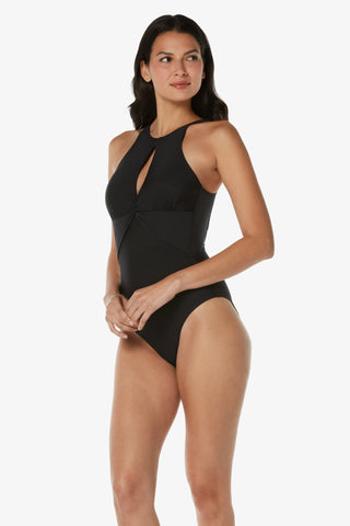 High Neck One-Piece  |  Black