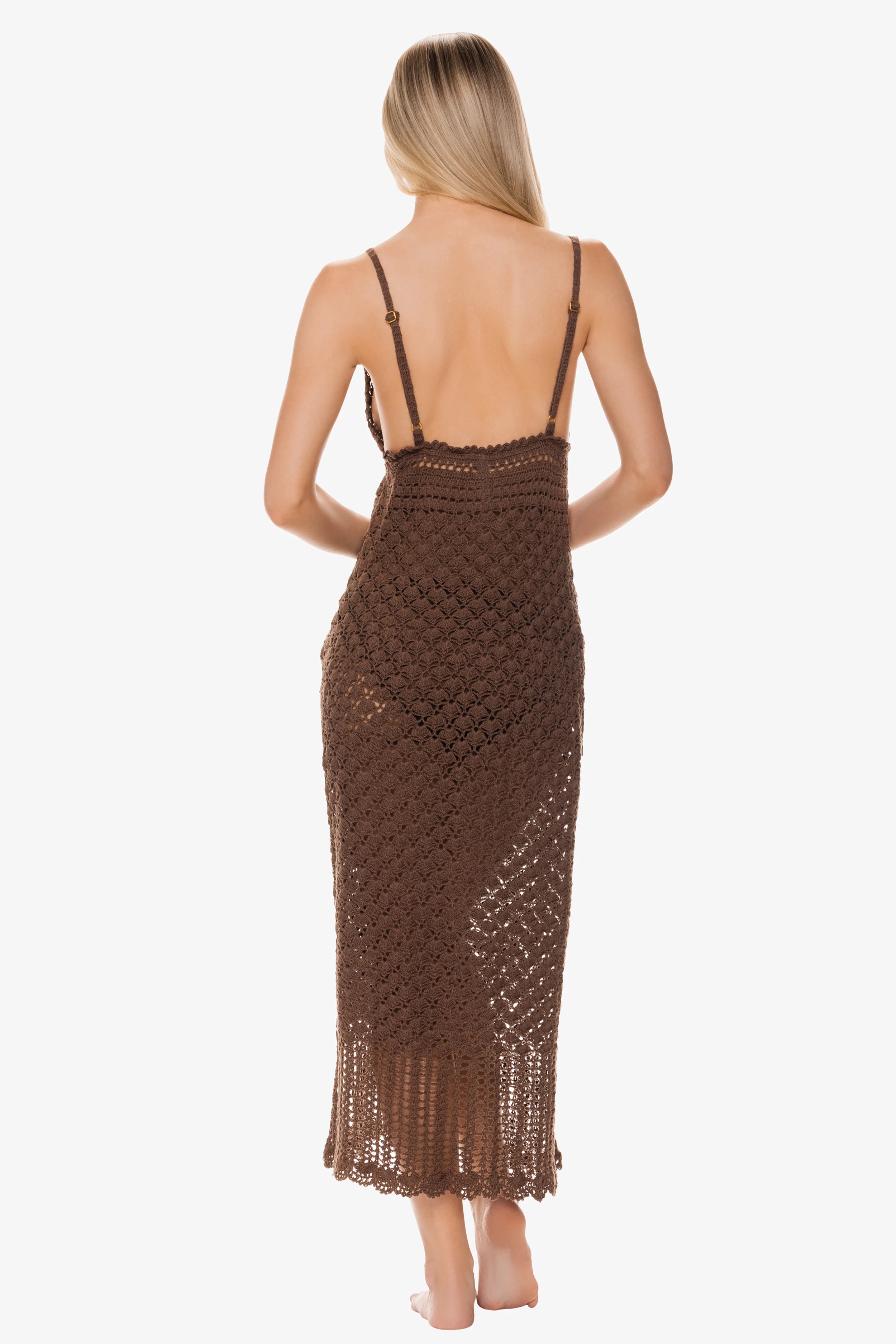 Helen Jon Claudia Crochet Midi Dress, Brown Multi / Regular 0 (XS) Helen Jon Claudia Crochet Midi Dress, Brown Multi / Regular 0 (XS)