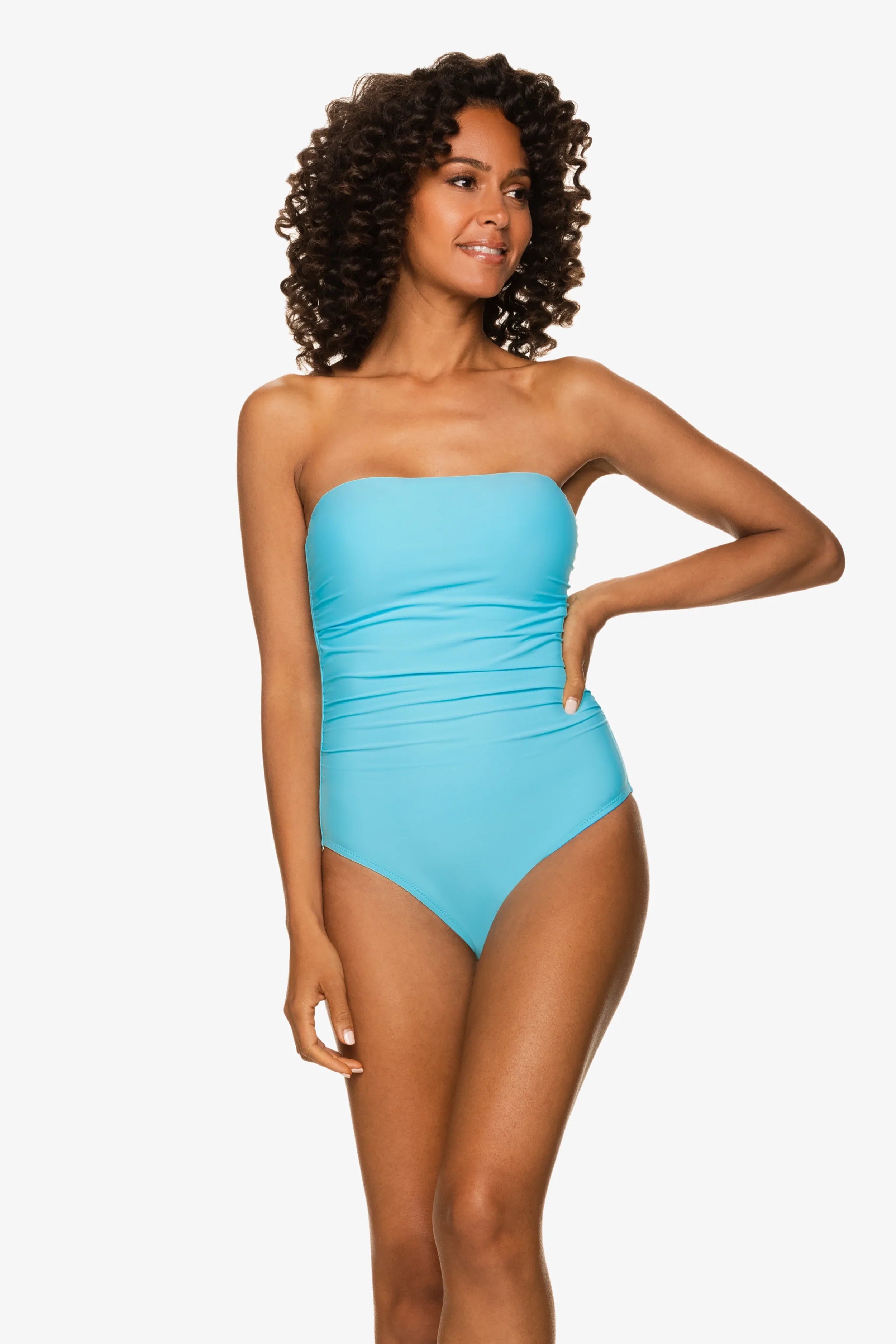 Belted Bandeau One Piece Sky Blue Helen Jon