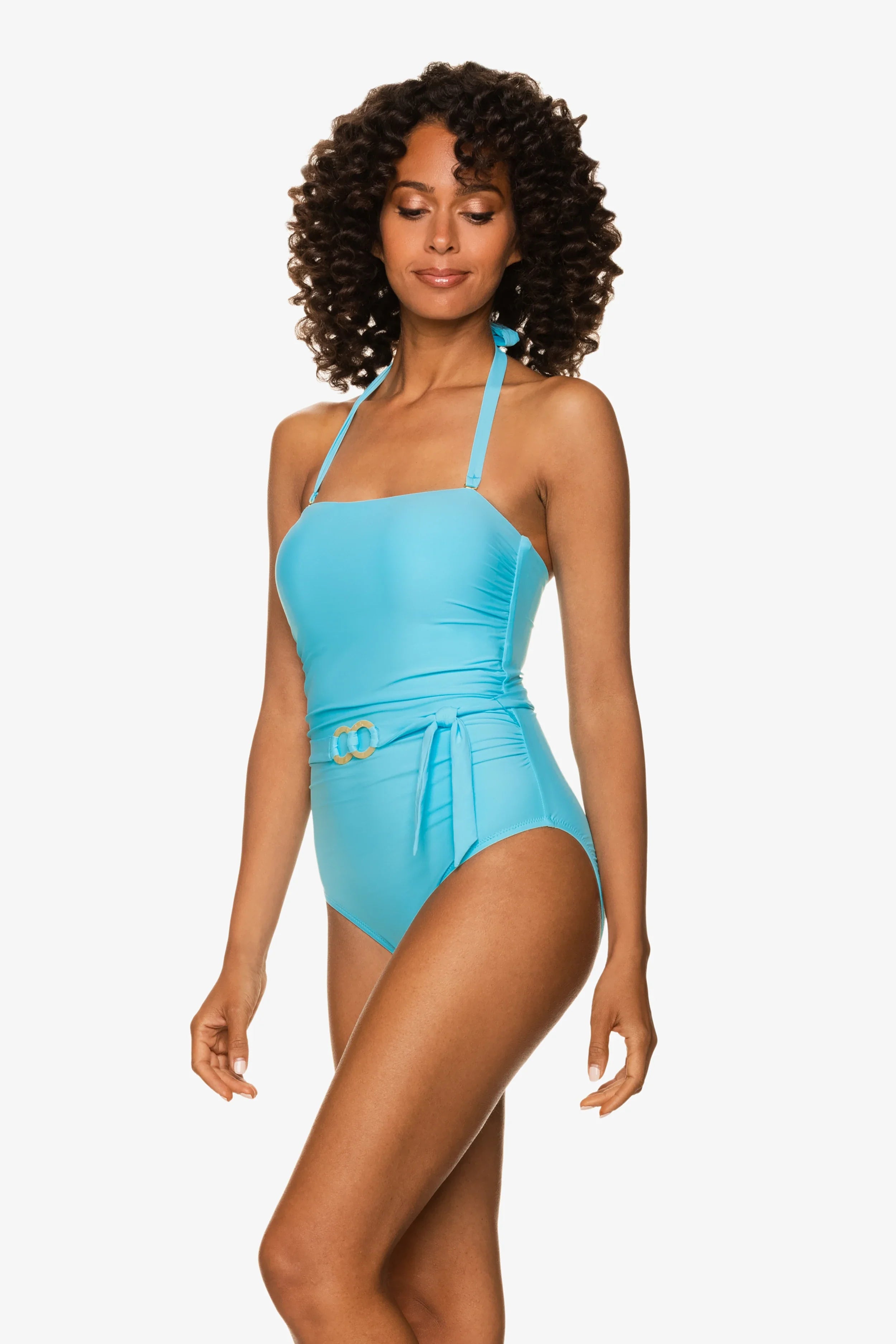 Belted shop bandeau swimsuit