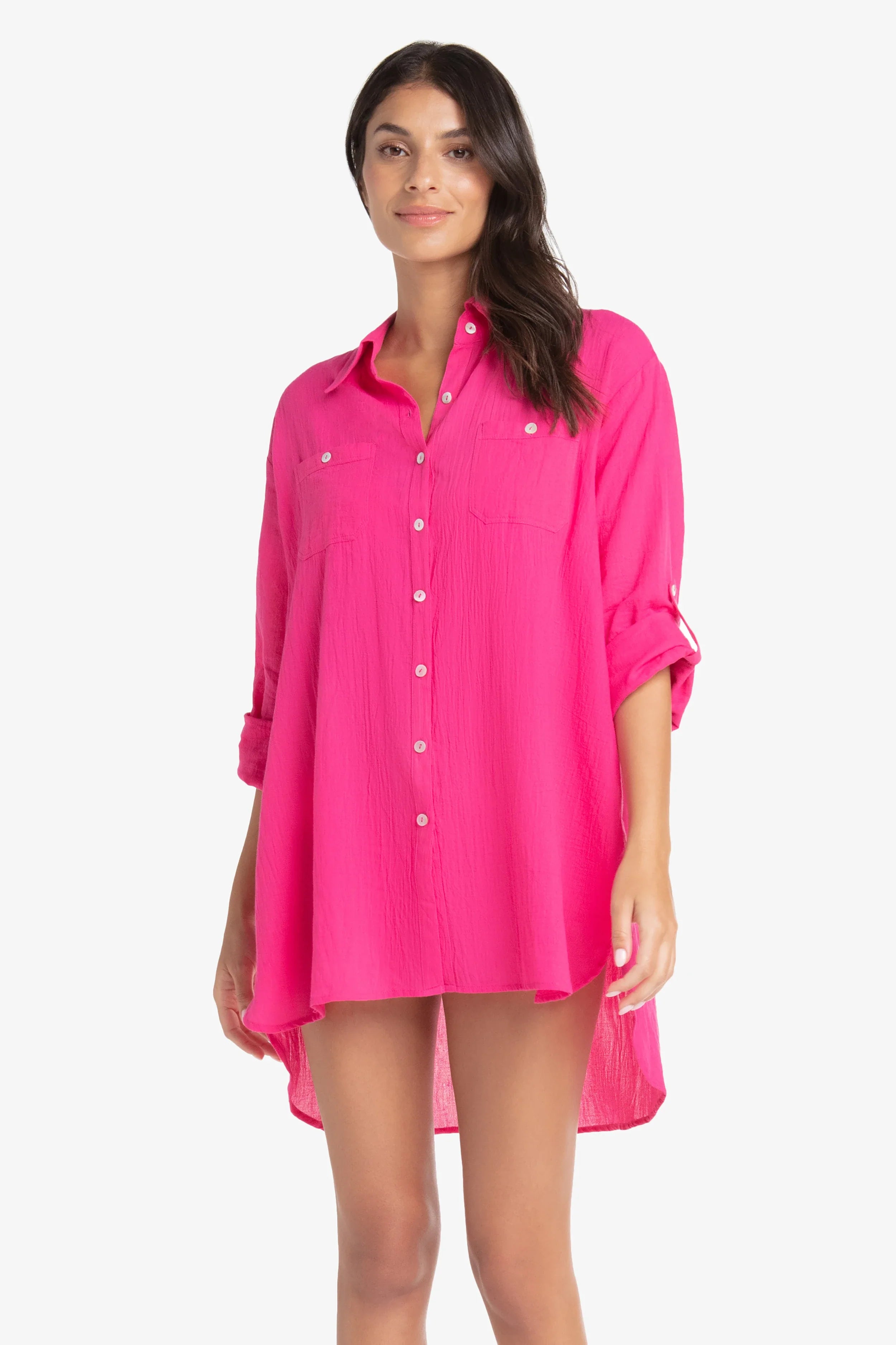 camp shirt dress Women's Signature Camp Shirt Dress, Button-Front