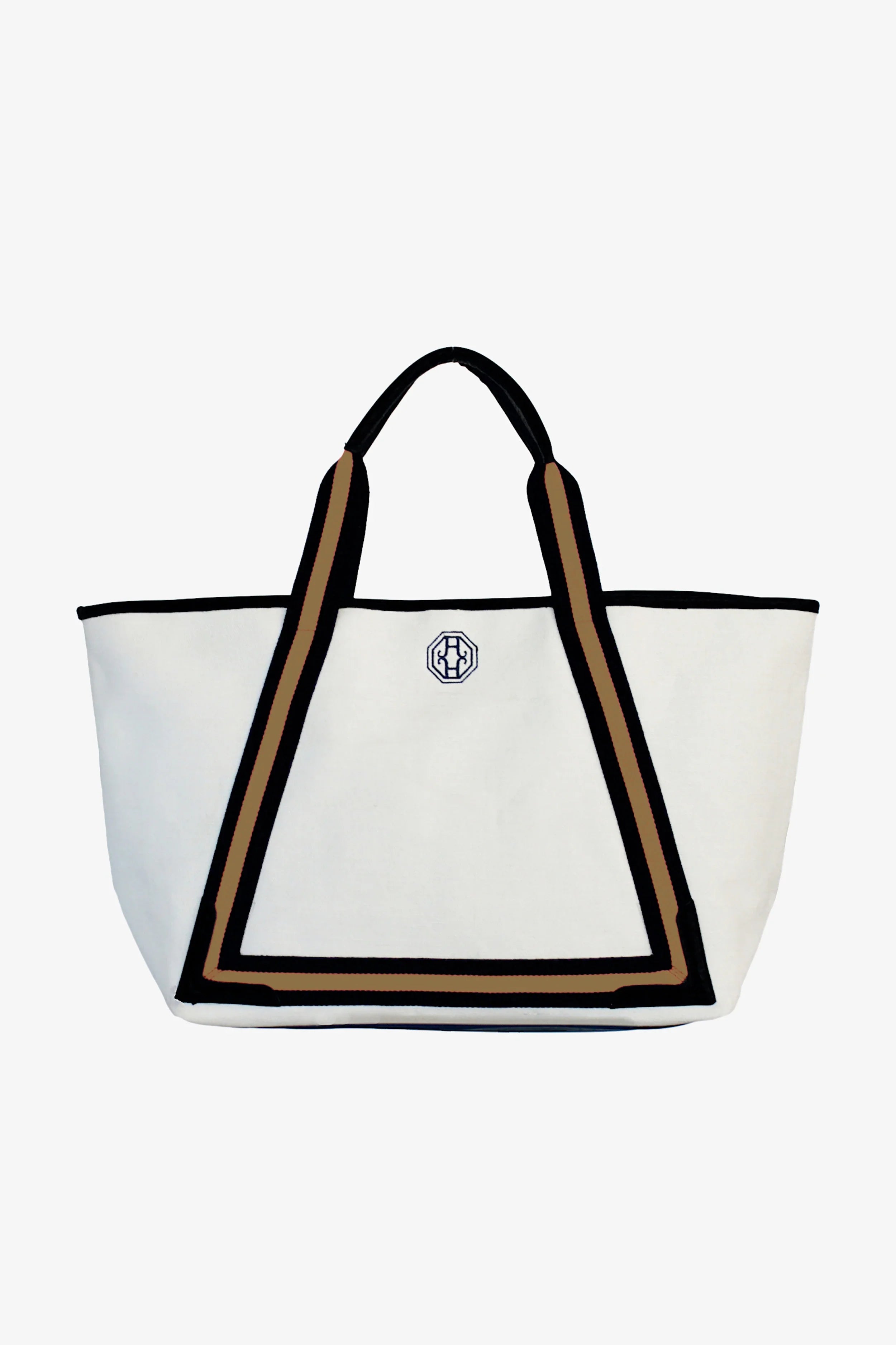 White and gold beach top bag