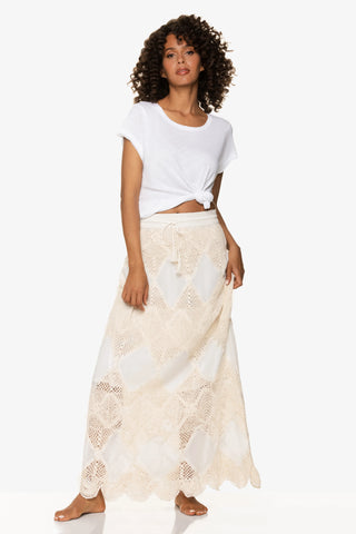 Scallop Crochet Maxi Skirt/Bandeau Dress  |  Ivory