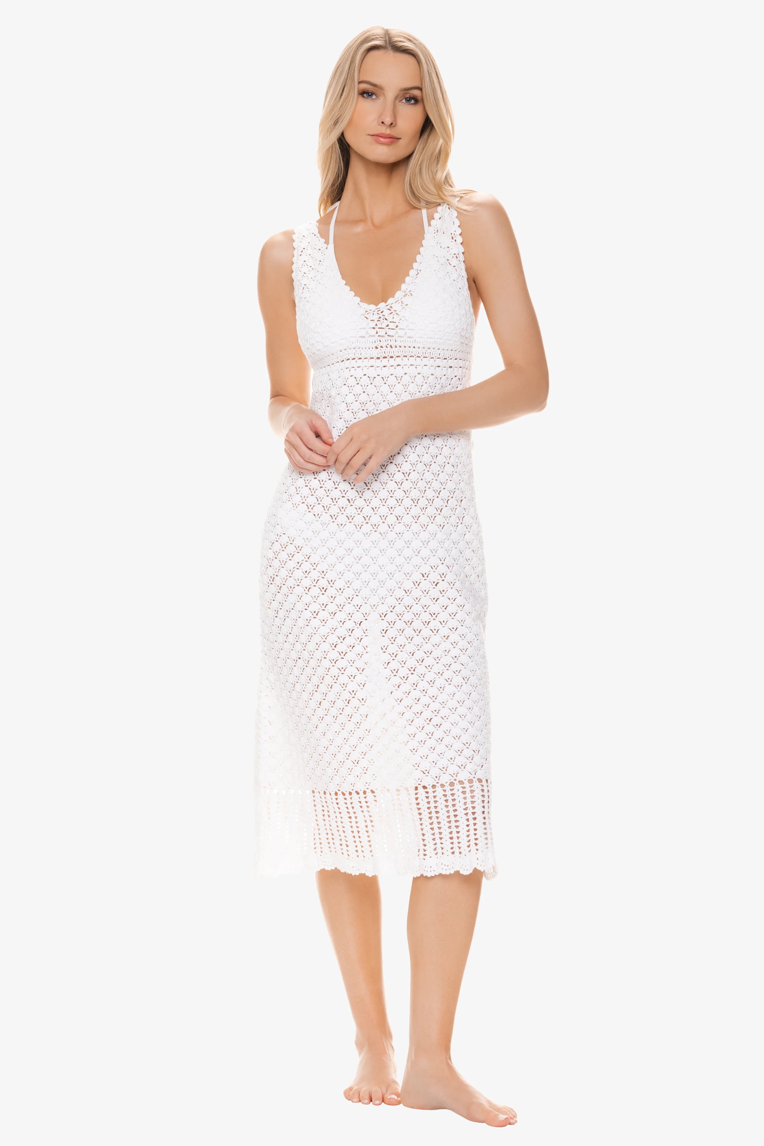 Claudia Crochet Midi Dress | White M Claudia Crochet Midi Dress | White M