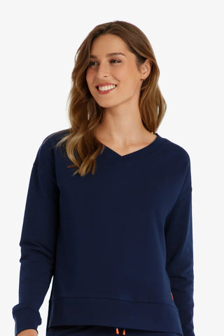 helen jon v neck pullover navy 1