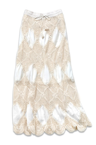 Scallop Crochet Maxi Skirt/Bandeau Dress  |  Ivory