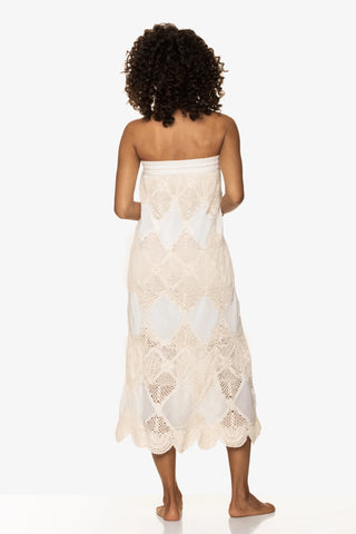 Scallop Crochet Maxi Skirt/Bandeau Dress  |  Ivory