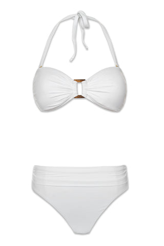 hook back tortoise bandeau shirred bottom textured white 9