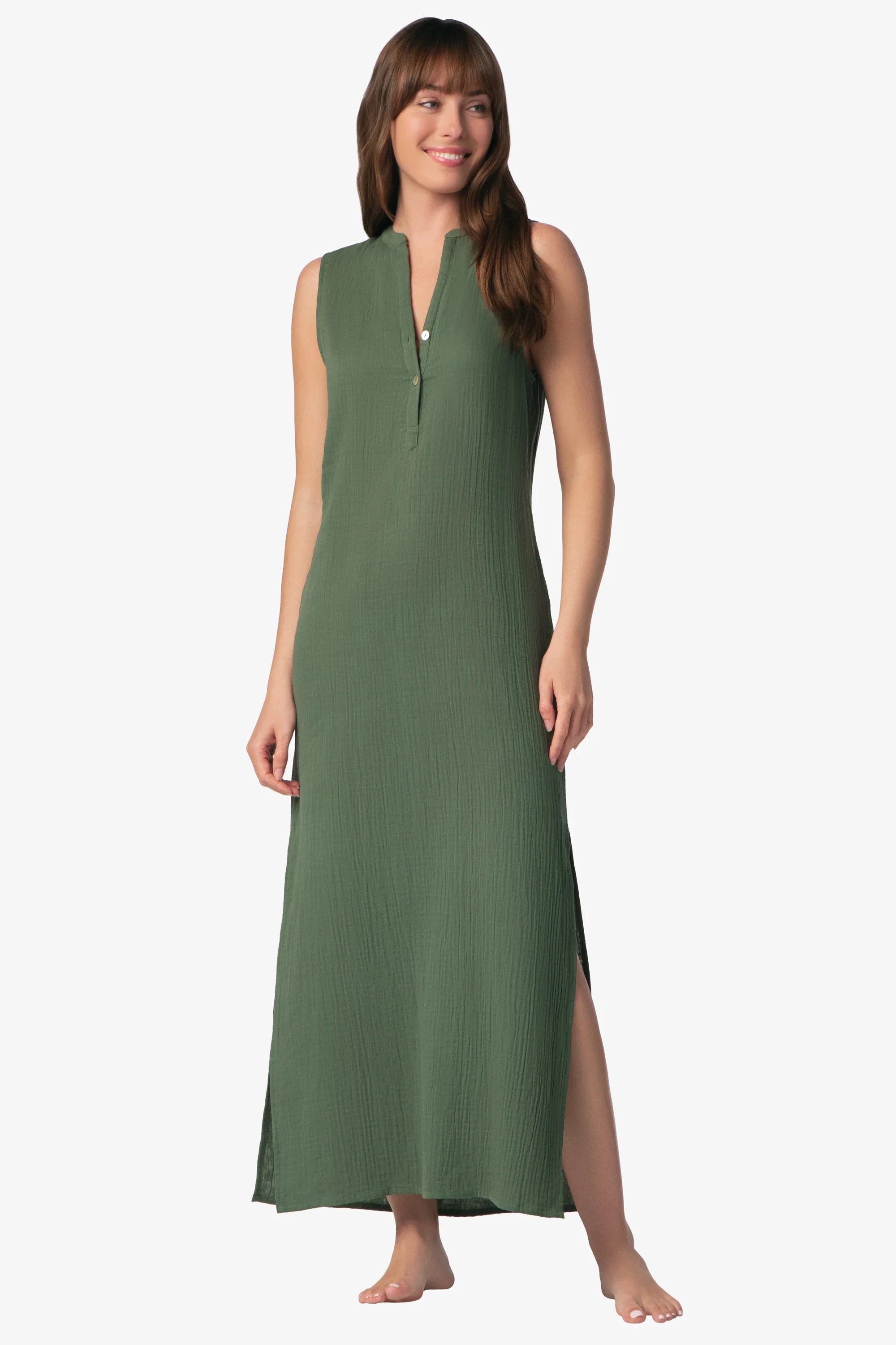 Island Midi Tunic, Fatigue, Green, Helen Jon M Island Midi Tunic, Fatigue, Green, Helen Jon M