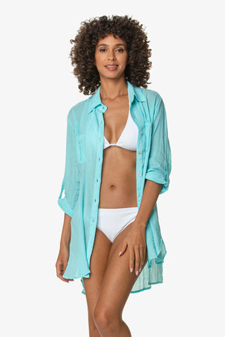 helen jon relaxed shirt dress aqua 3