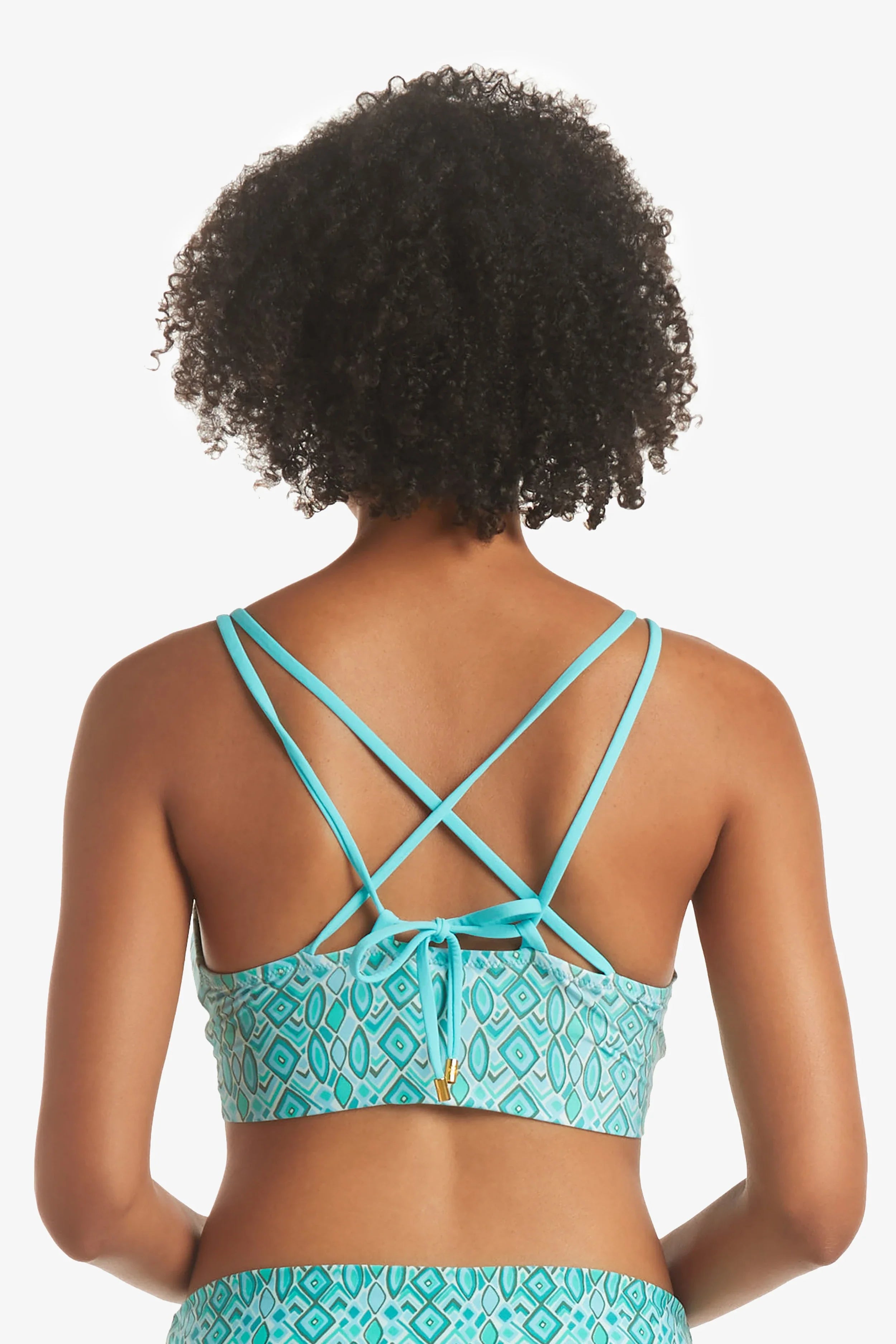 Retreat Bra, Costa Del Sol, Green/Aqua Print, Helen Jon