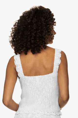 Scallop Crochet Tank  |  White