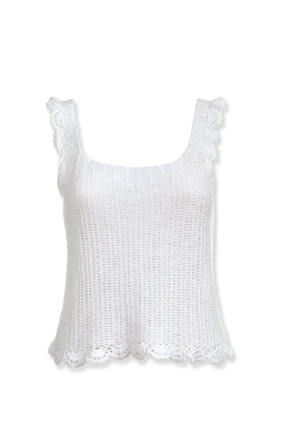 Scallop Crochet Tank  |  White