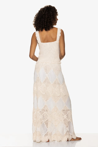 Scallop Crochet Maxi Skirt/Bandeau Dress  |  Ivory