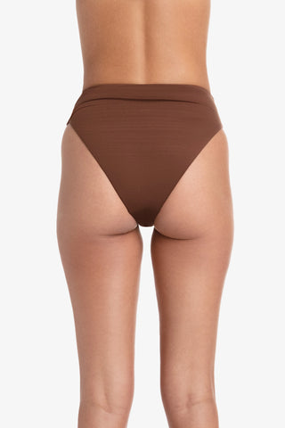 Shirred Bottom  |  Textured Chocolate Brown