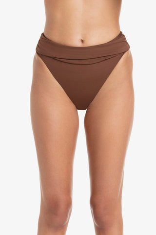 Shirred Bottom  |  Textured Chocolate Brown