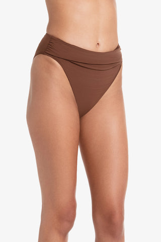 Shirred Bottom  |  Textured Chocolate Brown