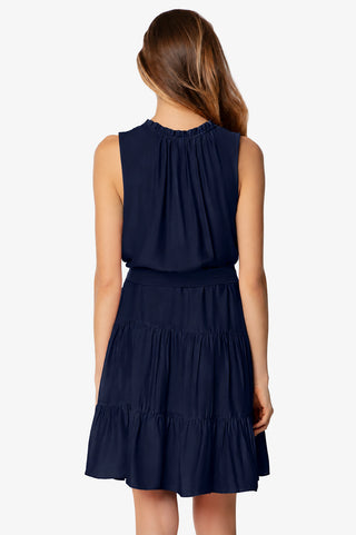 Sleeveless Dress With Belt  |  Navy