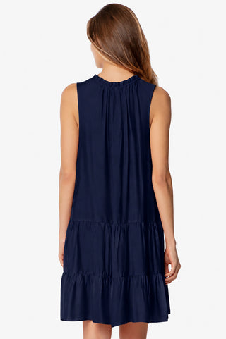 Sleeveless Dress With Belt  |  Navy