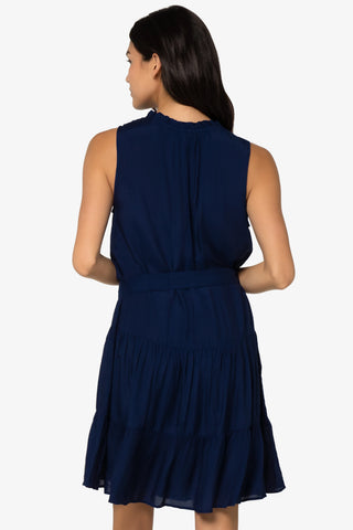 Sleeveless Dress With Belt  |  Navy