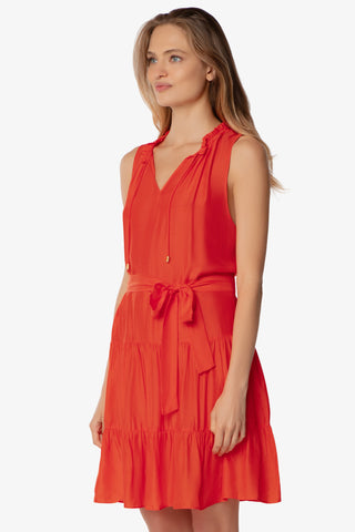 sleeveless-dress-with-belt-textured-tropical-coral-3