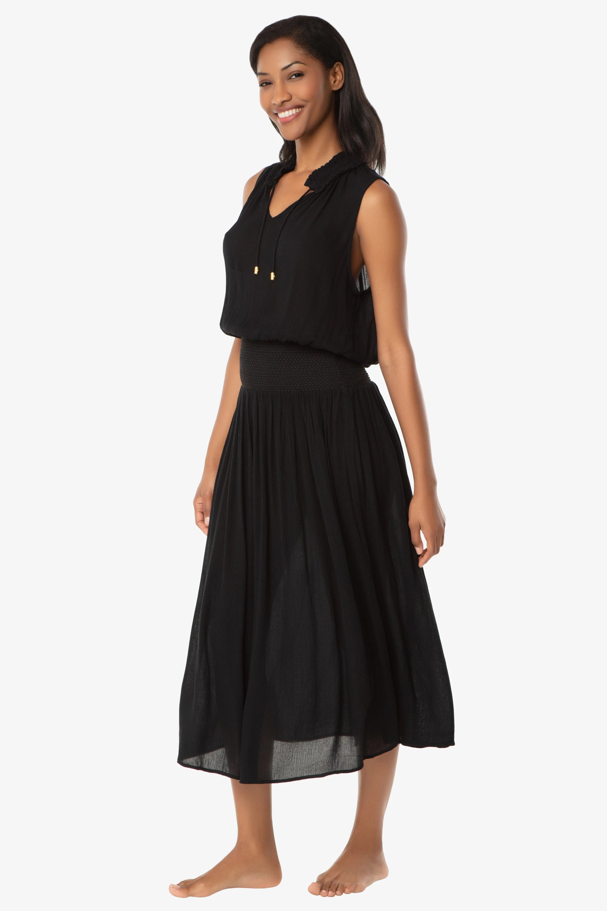 smocked formal dress Roxana Smocked Midi Dress main image 1