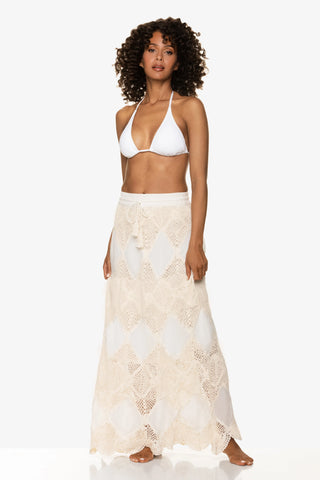 Scallop Crochet Maxi Skirt/Bandeau Dress  |  Ivory