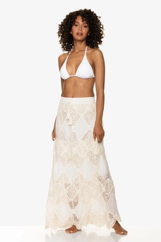 helen jon scallop crochet maxi skirt bandeau dress ivory crochet 7