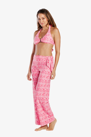 helen jon relaxed side tie pant island batik pink 3