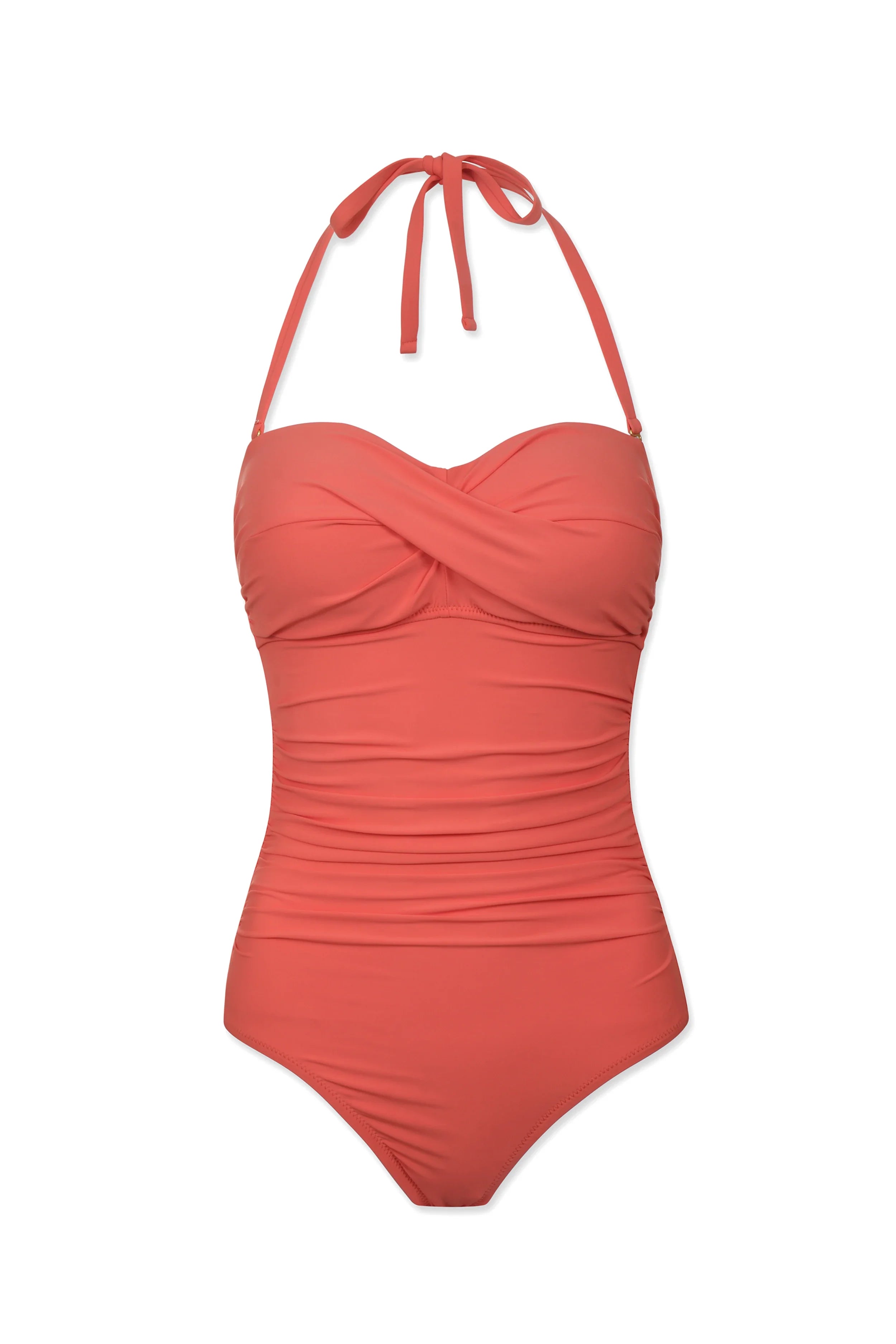 Twist Bandeau One-Piece, Coral, Helen Jon Twist Bandeau One-Piece, Coral, Helen Jon