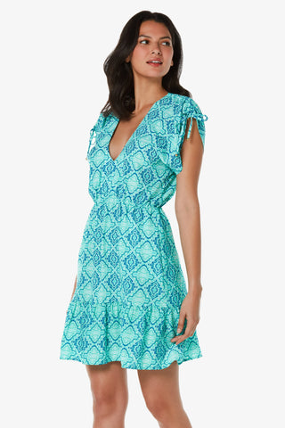 helen jon v neck dress marbella tile 3