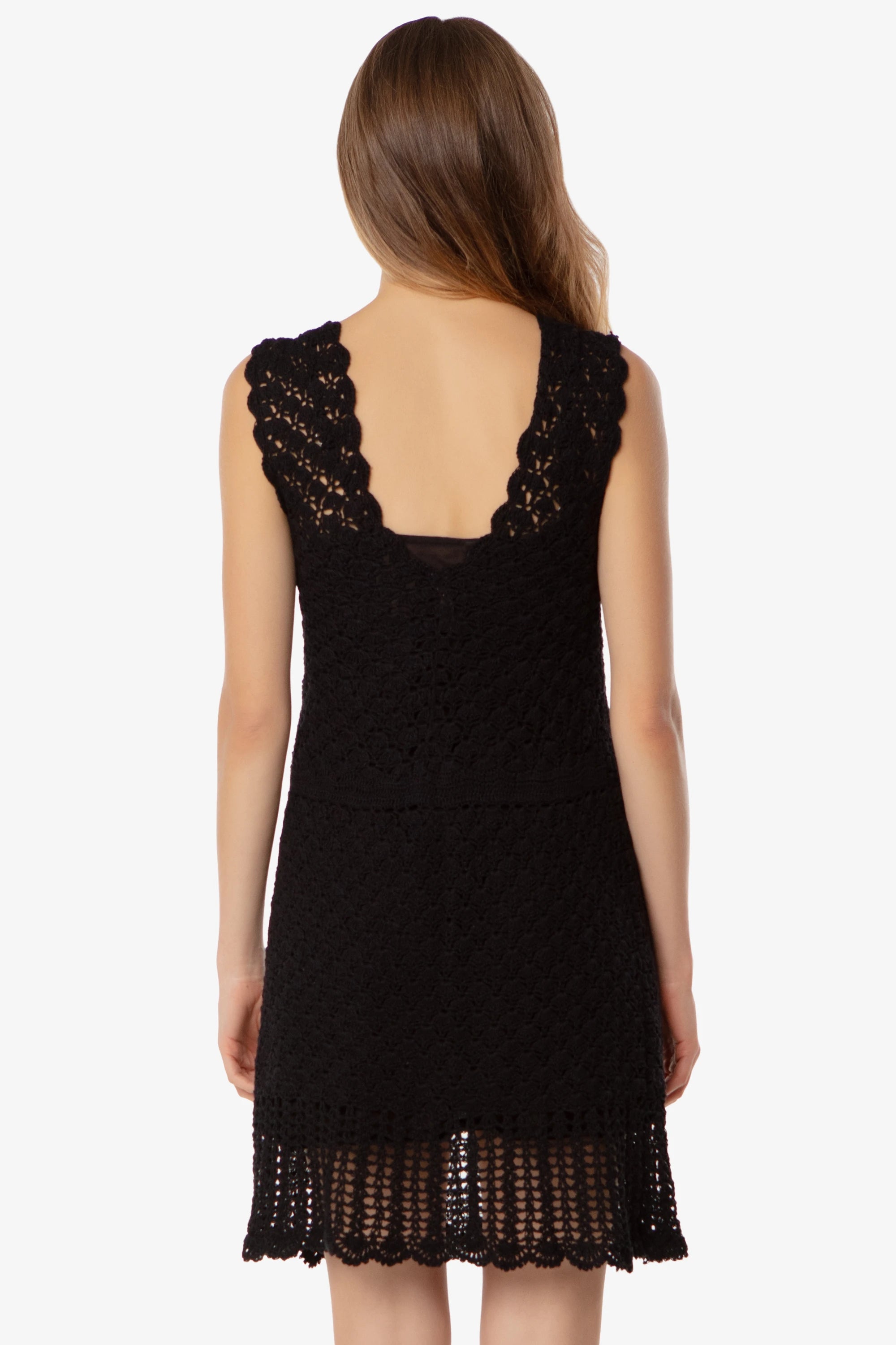Valentina Crochet Dress, Black, Helen Jon L Valentina Crochet Dress, Black, Helen Jon L