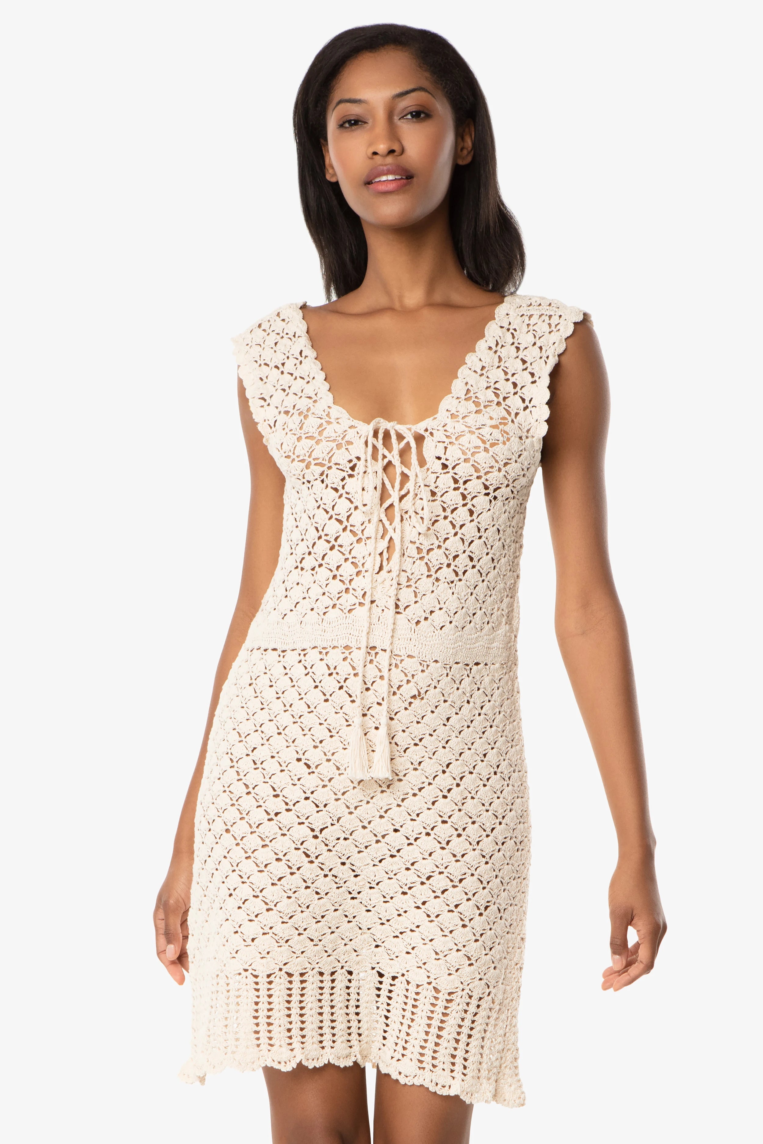 knee length dresses for ladies Helen Jon Valentina Crochet Dress in Neutral knee length dresses for ladies Helen Jon Valentina Crochet Dress in Neutral