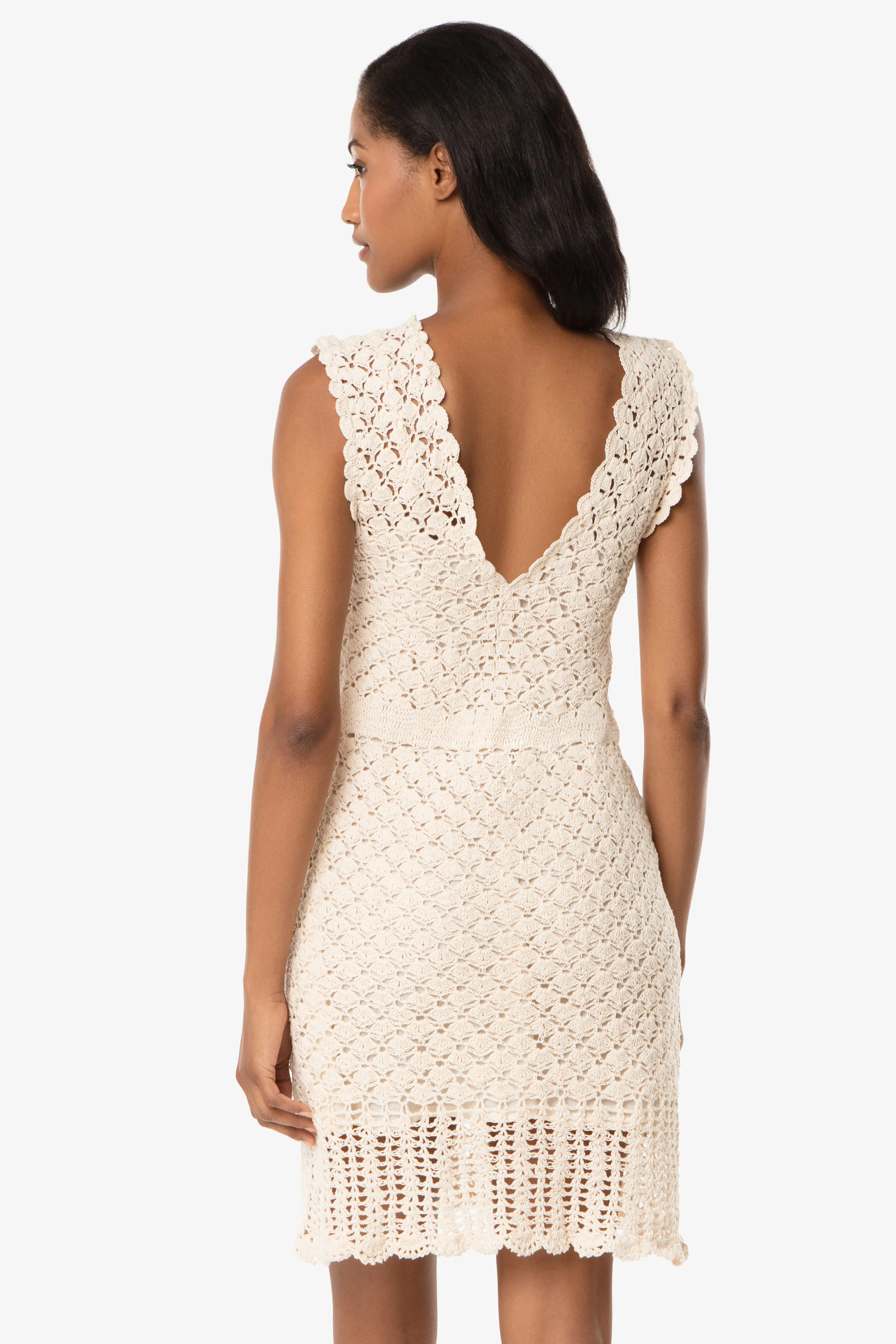 Valentina Crochet Dress, Ivory, Helen Jon L Valentina Crochet Dress, Ivory, Helen Jon L
