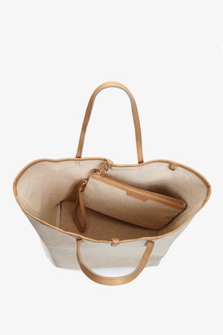 Leather Trim Tote  |  Natural