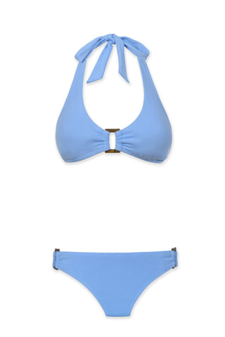 Tortoise Halter  |  Chevron Textured Peri Blue