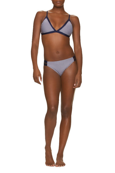 DRAPER JAMES X HELEN JON BANDED BRALETTE-NAVY GINGHAM